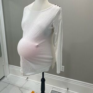 Motherhood White Long Sleeve Maternity Blouse